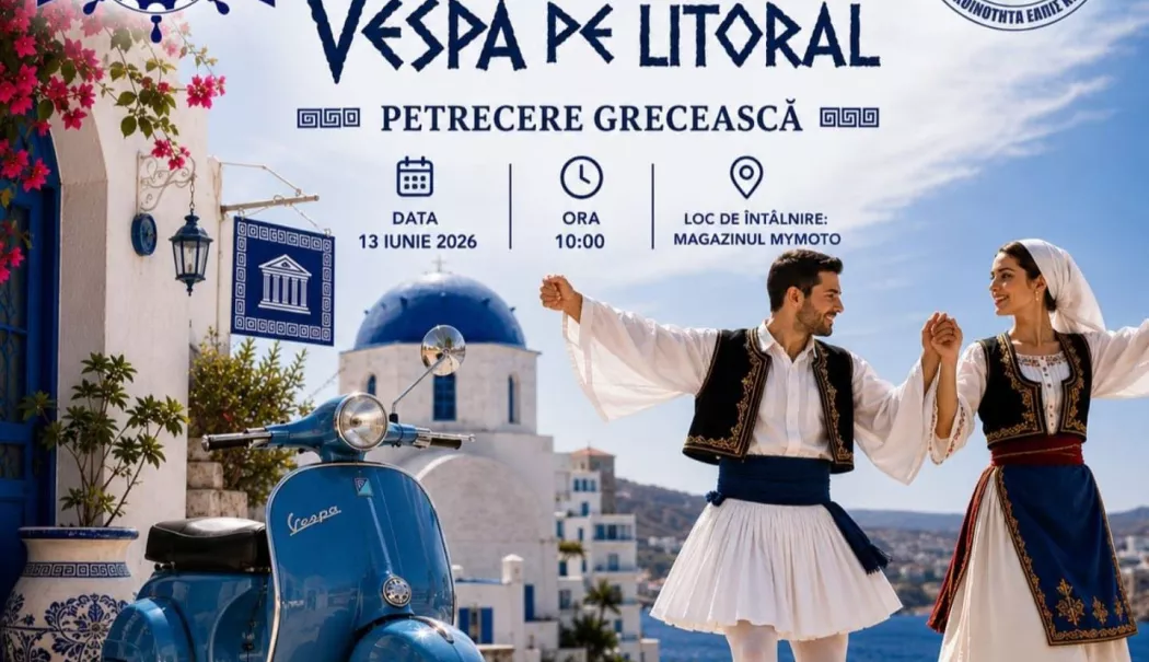 Foto - Vespele dau startul verii la Constanța. Paradă pe litoral și petrecere cu tematică grecească în centrul orașului
