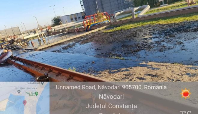 Poluare cu păcură în Portul Midia Năvodari. Amendă de 20.000 lei, dată de comisarii Gărzii de Mediu - poluaregm-1635416272.jpg