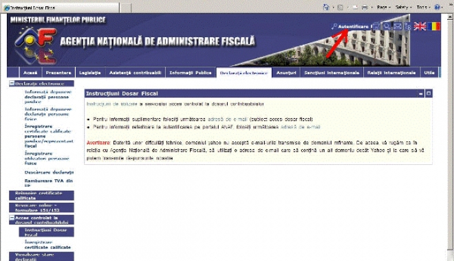Portalul ANAF, indisponibil timp de două ore, pe 11 aprilie - portalulanaf-1460042010.jpg