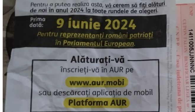 AUR, explicații după ce Poșta Română a distribuit flyere cu partidul condus de George Simion