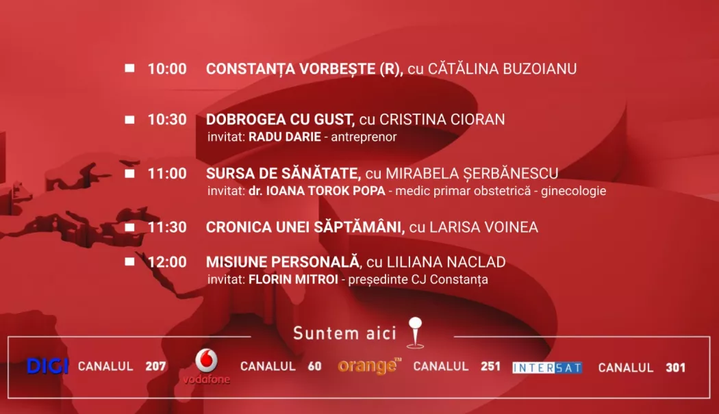 Programul zilei de sâmbătă, 14 februarie, de la Antena 3 Constanța - program-1771004139.webp