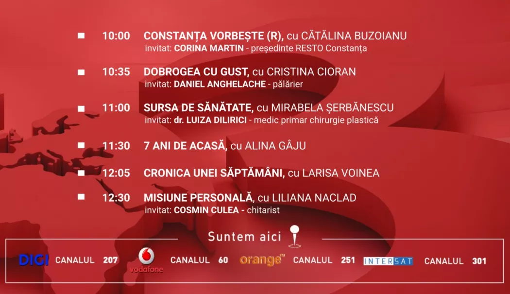 Programul zilei de sâmbătă, 28 februarie, de la Antena 3 Constanța - program-1772210928.webp