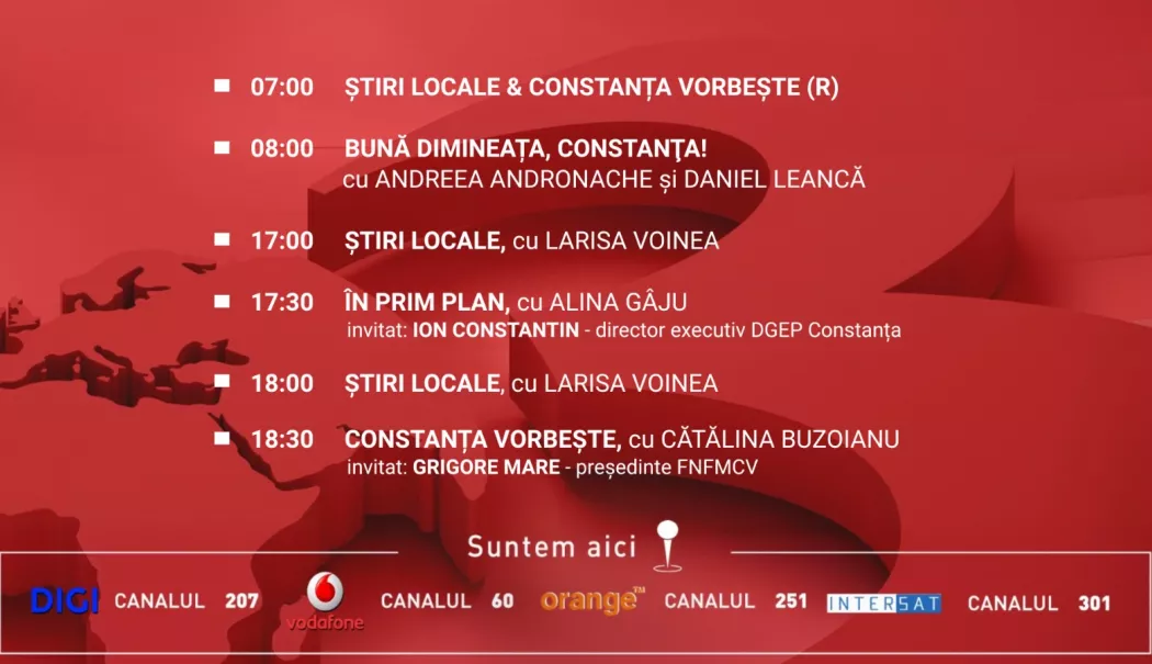 Programul zilei de miercuri, 20 mai, de la Antena 3 Constanța - program-1779205763.webp