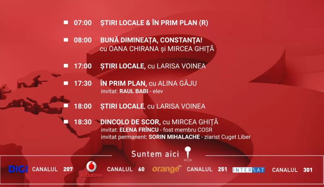 Programul zilei de luni,1 iunie, de la Antena 3 Constanța