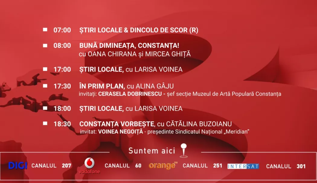 Foto - Programul zilei de marți, 23 iunie, de la Antena 3 Constanța