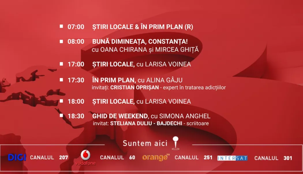 Foto - Programul zilei de joi, 25 iunie, de la Antena 3 Constanța