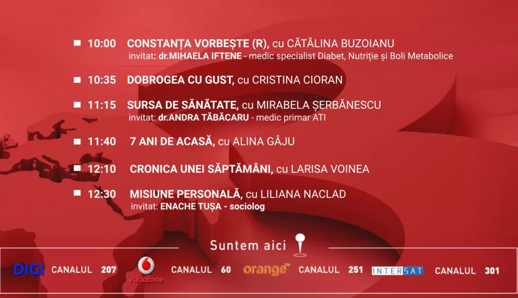 Foto - Programul zilei de sâmbătă, 13 iunie, de la Antena 3 Constanța