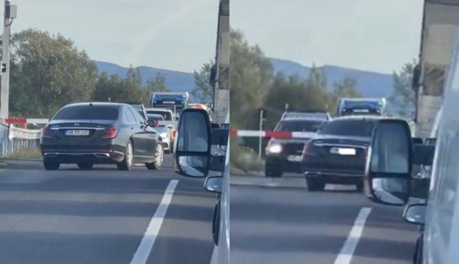 Mașina unui lider PSD, filmată în timp ce trece printre barierele CFR coborâte