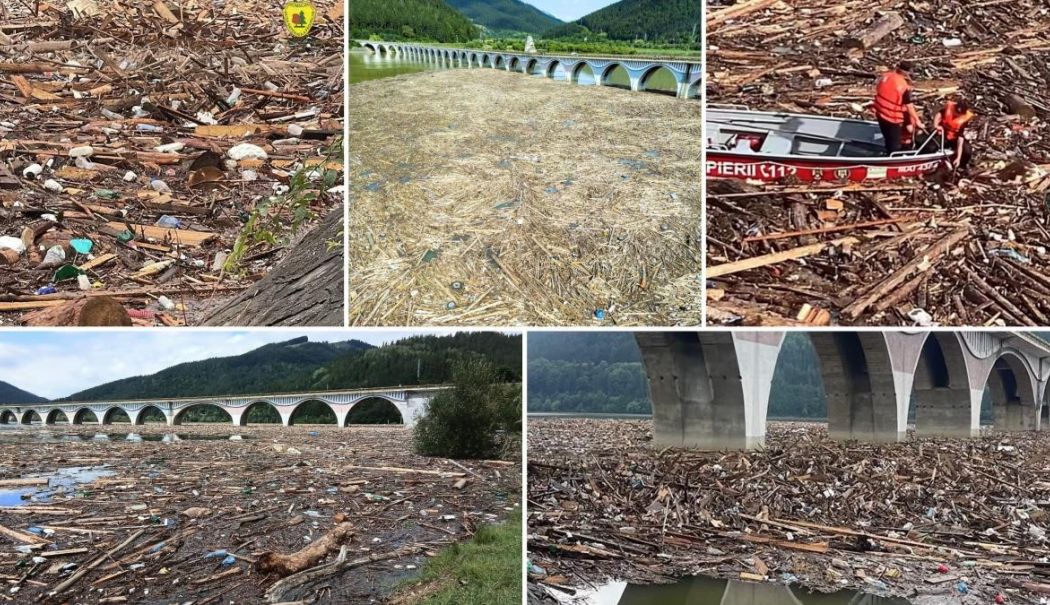 Risc biologic pe lacul Izvorul Muntelui. Viiturile au adus tone de bușteni, animale moarte și deșeuri - riscbiologicpelaculizvorulmuntel-1753956573.jpg