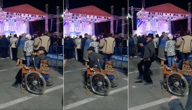 Bărbat în scaun cu rotile, filmat când se ridică şi începe să danseze la Zilele Oraşului Deva - scauncurorile-1631540611.jpg