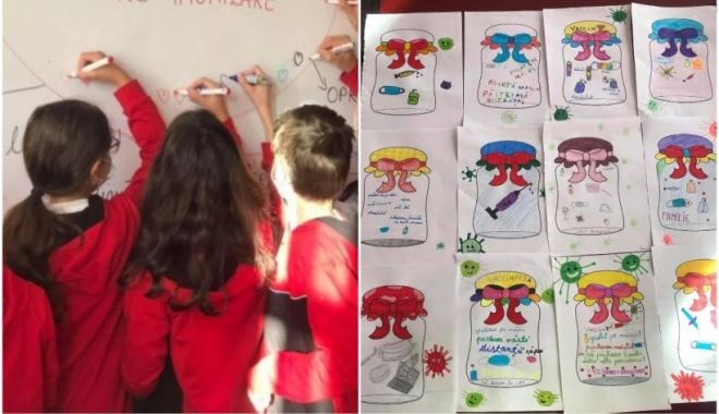 Elevii unei şcoli din Tecuci, învăţaţi cum să se apere de virusuri cu ajutorul unei lecţii interactive - scoalacovid-1633532090.jpg
