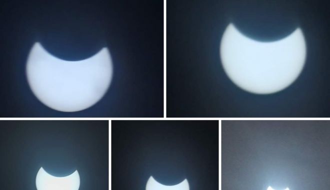 Galerie foto. Primele imagini cu eclipsa de Soare, văzută la Constanţa