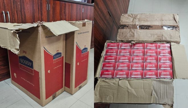 Garda de Coastă. 1250 pachete de țigări de contrabandă, descoperite în cabina comandantului unei nave
