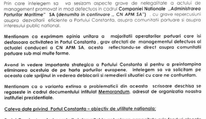 Patronatul din portul Constanța îi scrie președintelui Iohannis - scrisoarepage2-1427909647.jpg