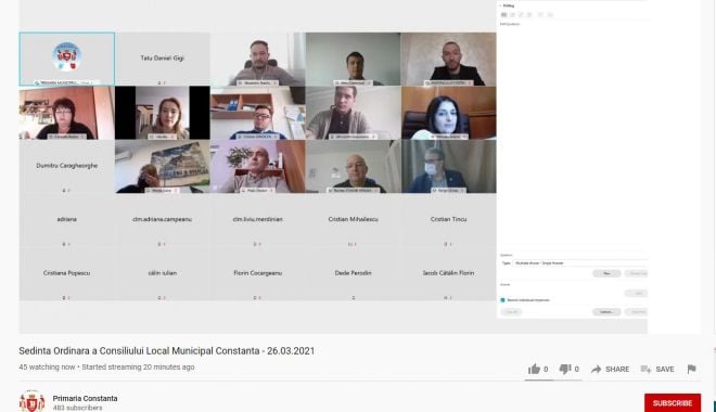 UPDATE. Şedinţă online a Consiliului Local Constanţa. Proiecte importante, supuse votului - sedinta-1616762718.jpg