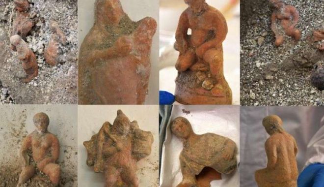 Statuete asemănătoare celor din Scena Naşterii Domnului, descoperite în oraşul antic Pompeii