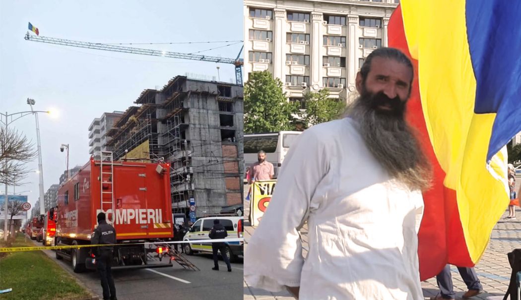Stegarul Dac, susținătorul lui Călin Georgescu, s-a urcat din nou pe un stâlp în fața Parlamentului