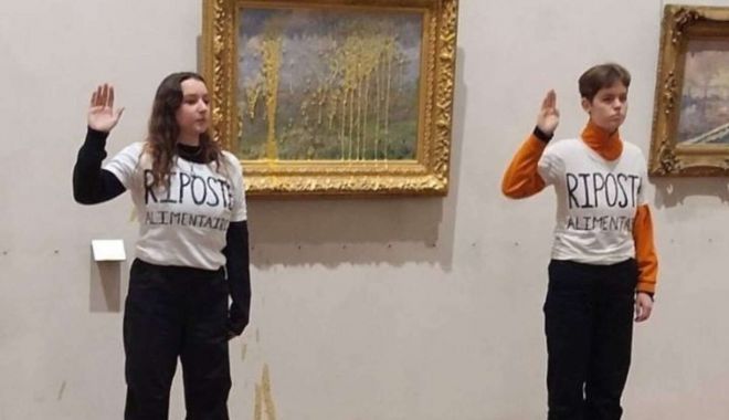 Activiștii ecologiști au stropit cu supă tabloul semnat de Claude Monet - tablou-claude-monet-vandalizat-1707668934.jpg