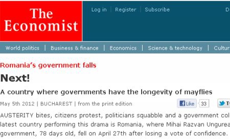The Economist: Evenimentele din ultimele luni dau impresia că România regresează la toate capitolele - theeconomistromaniataraundeguver-1345810357.jpg