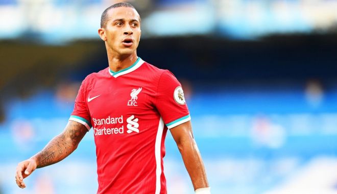 Thiago Alcantara va rata două meciuri ale lui Liverpool din cauza unei accidentări - thiago-1632143114.jpg