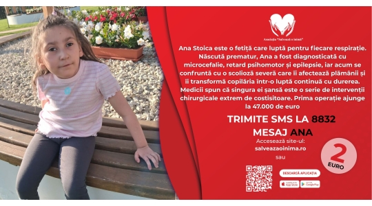Ana, fetița care luptă pentru fiecare respirație. Are nevoie urgentă de o operație costisitoare