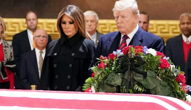 Trump a adus un omagiu predecesorului său  republican George H.W. Bush - trump-1543928447.jpg