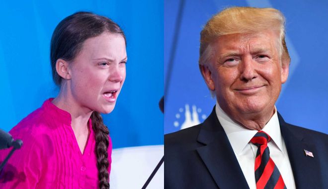 Trump o ironizează pe Greta Thunberg. 