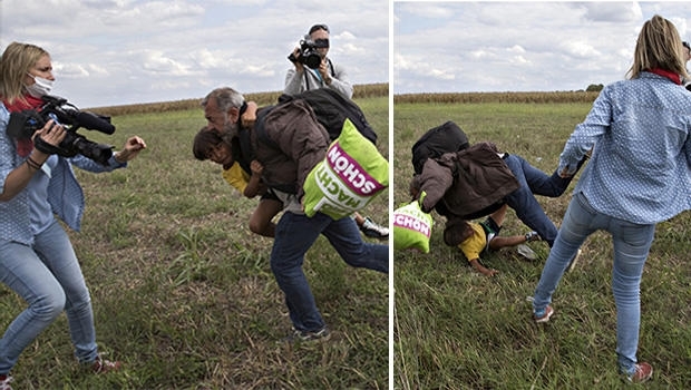 Ungaria: Jurnalista care a lovit imigranți cu piciorul a fost pusă sub acuzare - unguroaicarusoaica03488100-1473256192.jpg