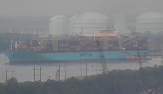 Un portcontainer a eșuat pe râul Savannah - unportcontaineraesuat-1655632820.jpg