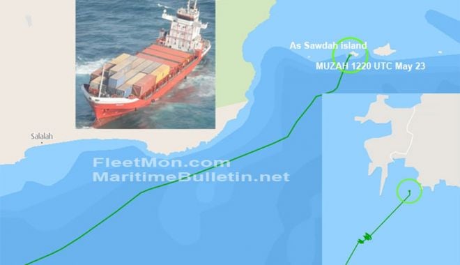 Un portcontainer a eșuat. Echipajul a fost salvat de un elicopter - unportcontaineraesuatechipajulaf-1621866300.jpg