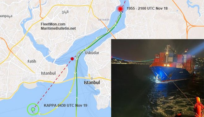 Un portcontainer a rămas în black-out în Bosfor - unportcontaineraramasinblackouti-1669038682.jpg