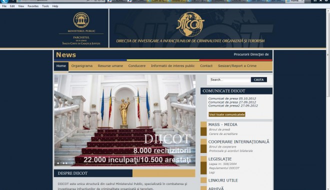 DIICOT și-a lansat noul site, care include și categoria 