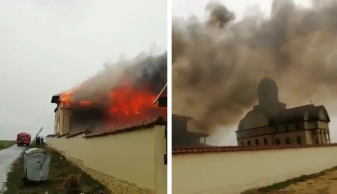 VIDEO / INCENDIU DE PROPORȚII. ARDE MĂNĂSTIREA DIN 23 AUGUST! Zeci de pompieri, în acțiune - untitled-1552377710.jpg