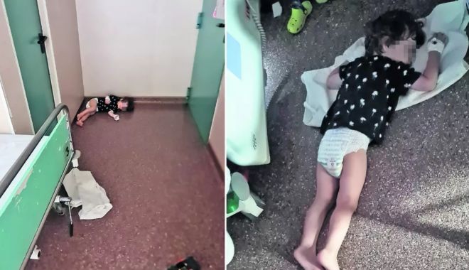 IMAGINI REVOLTĂTOARE! La 700 de metri de Guvern, un copil de 3 ani, internat în secția de arși, doarme pe podeaua salonului