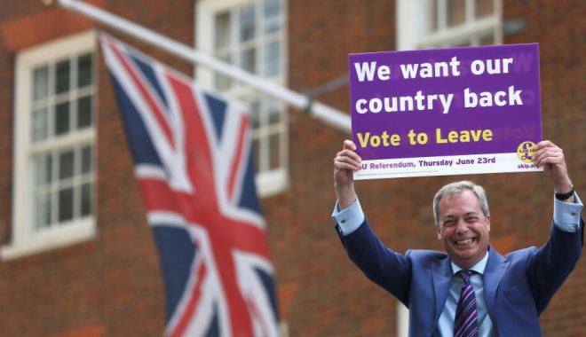 Unu din patru britanici ar vota pentru noul partid Brexit al lui Farage - unu-1555587313.jpg