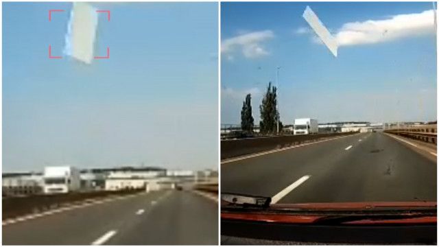 Incident șocant în trafic! O mașină a fost grav avariată de o ușă cărată pe alt vehicul - usa-1752595694.jpg