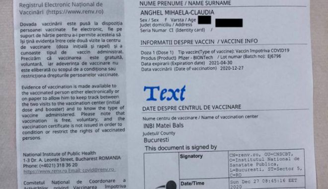 Cum arată adeverința medicală pe care o primesc cei care se vaccinează împotriva COVID-19 - vaccw-1609075502.jpg