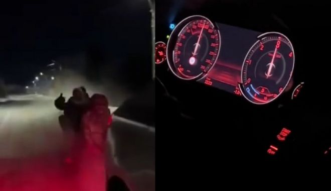 Mai mulți tineri, la un pas să-și piardă viața, în timp ce se distrau pe o sanie trasă cu 140 km/h de o mașină - viteza-1643123012.jpg