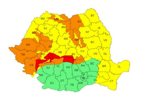 Meteorologii au actualizat avertizările meteo. Vremea rea continuă