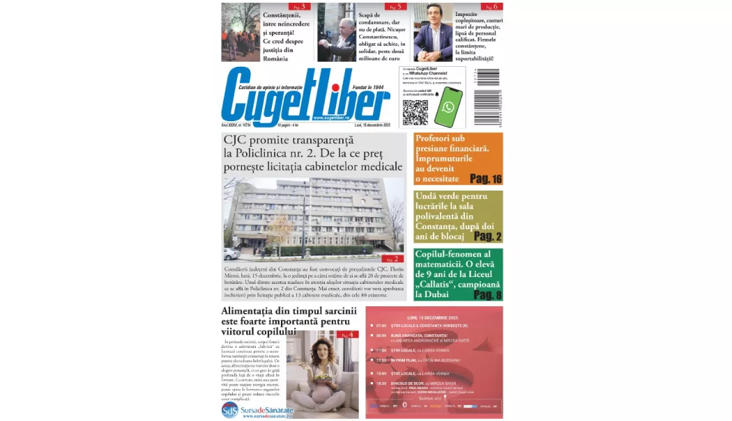 Iată titlurile zilei din data de 15 DECEMBRIE ale ziarului CUGET LIBER! - whatsapp-image-20251214-at-62739-1765731985.webp
