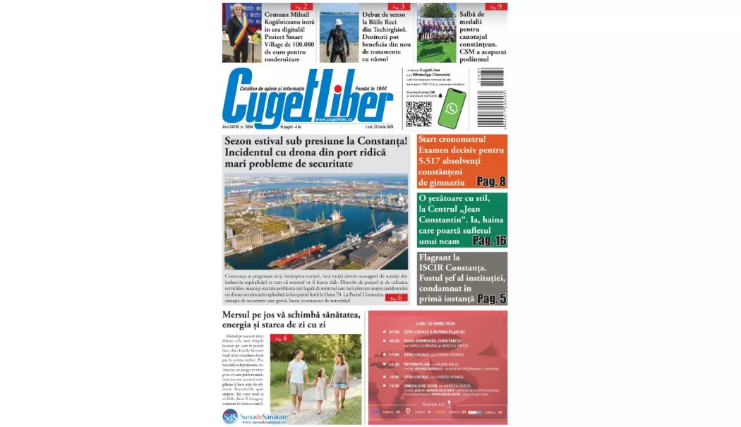 Foto - Iată titlurile zilei din data de 22 IUNIE ale ziarului CUGET LIBER!