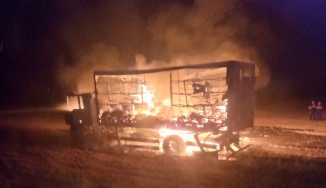 FLĂCĂRI ÎN NOAPTE, la Independența. Au fost MISTUITE 6 HECTARE DE GRÂU și 80 DE STUPI CU ALBINE - x-camion-stup-incendiu2-1688718043.jpg