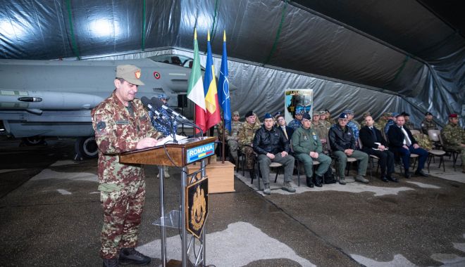 Ceremonie de schimbare a comenzii detașamentului Forțelor Aeriene Italiene, la Baza Militară Mihail Kogălniceanu