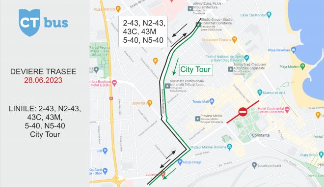 Lucrările de pe bulevardul Ferdinand nu s-au încheiat. Devierile liniilor CT BUS continuă