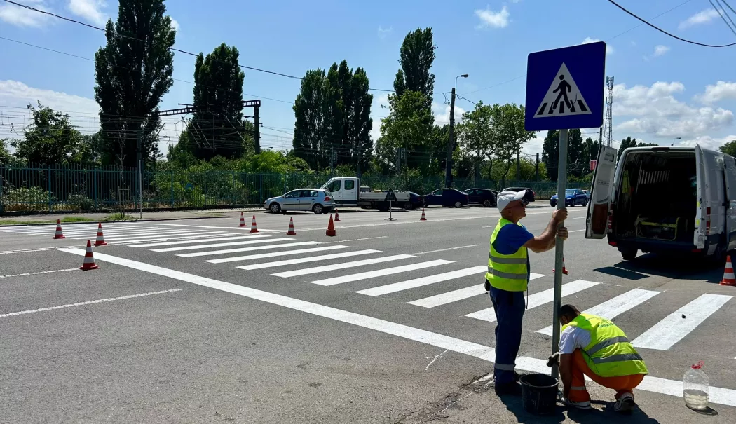Foto - Trecerea de pietoni de la intersecția bulevardului I. C. Brătianu cu strada Corbului a fost relocată
