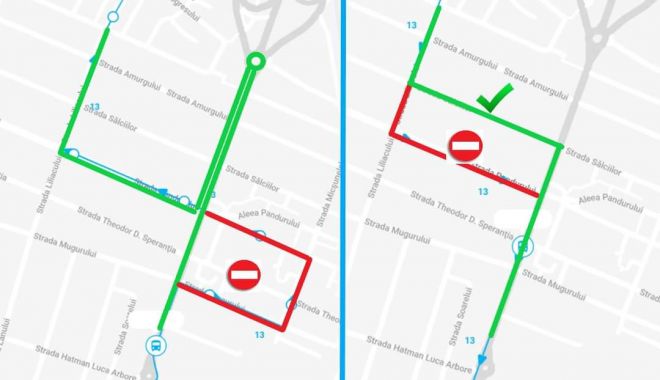 Traseele 13, 102P și 102N ale CT Bus vor fi modificate, începând din 1 iunie