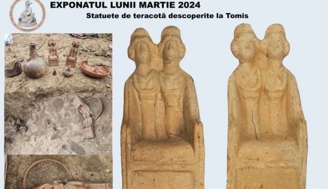 Statuete de teracotă reprezentând două zeiţe, exponatele lunii martie la Muzeul de Arheologie din Constanța