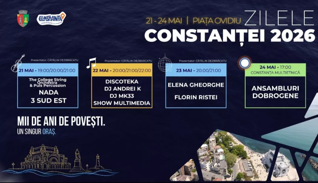 Zilele Constanței 2026 aduc spectacole, muzică și atmosferă de festival în tot orașul