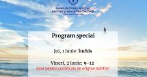 Stire din Economie : Program CCINA Constanţa. Închis pe 1 iunie, deschis pe 2 iunie, doar pentru eliberarea certificatelor de origine mărfuri