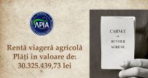 Stire din Economie : APIA a efectuat plăţi de 30,325 milioane lei pentru renta viageră aferentă anului 2022